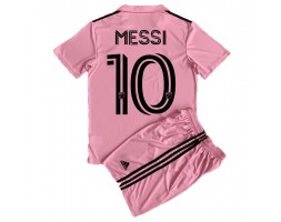 Inter Miami Lionel Messi #10 kläder Barn 2023-24 Hemmatröja Kortärmad (+ korta byxor)